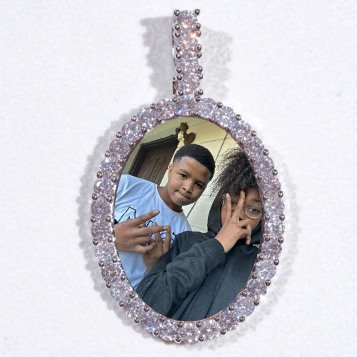 Large 3D Oval Custom Picture Pendant