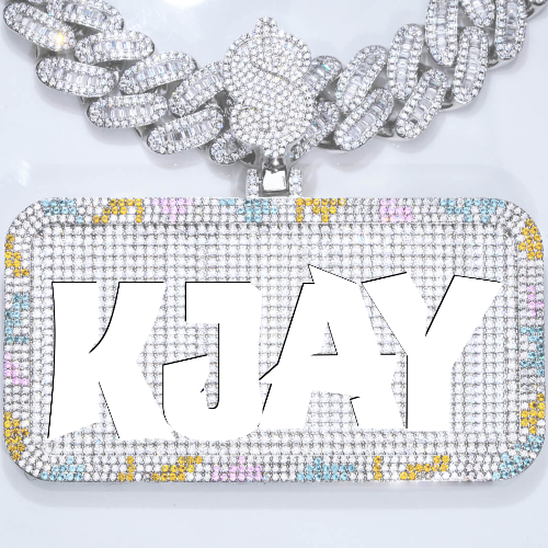 CUSTOM LETTER NECKLACE 3D COLORFUL SQUARE