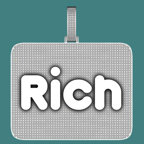 CUSTOM LETTER NECKLACE 3D BIG SQUARE