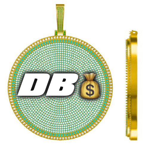 CUSTOM LETTER NECKLACE 3D BIG DISC