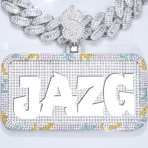 CUSTOM LETTER NECKLACE 3D COLORFUL SQUARE