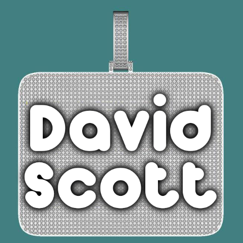 CUSTOM LETTER NECKLACE 3D BIG SQUARE