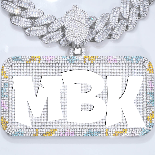 CUSTOM LETTER NECKLACE 3D COLORFUL SQUARE