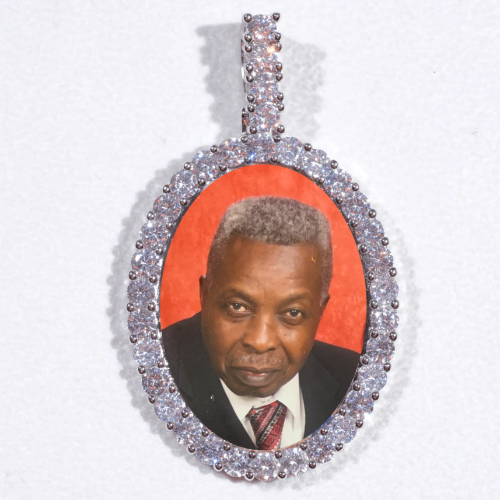 Large 3D Oval Custom Picture Pendant
