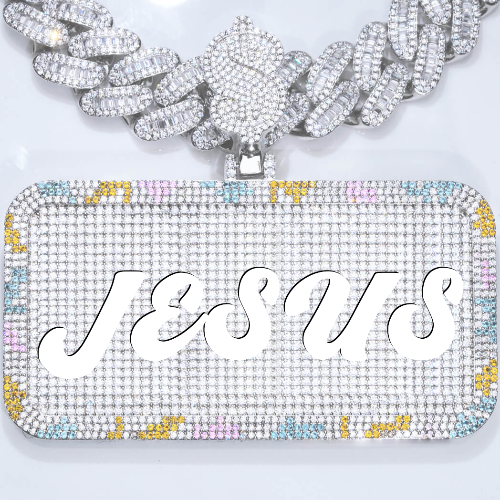 CUSTOM LETTER NECKLACE 3D COLORFUL SQUARE