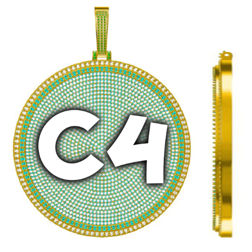 CUSTOM LETTER NECKLACE 3D BIG DISC