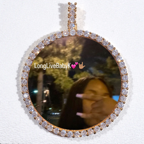 LARGE 3D CIRCLE CUSTOM PICTURE PENDANT