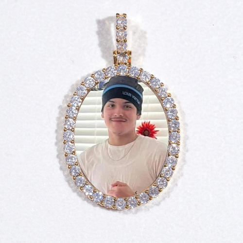 3D Oval Custom Picture Pendant