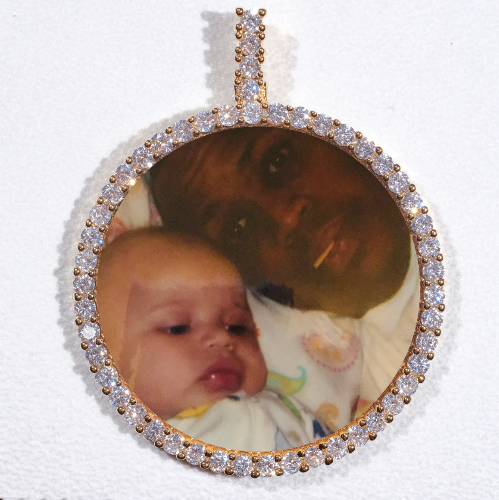 LARGE 3D CIRCLE CUSTOM PICTURE PENDANT