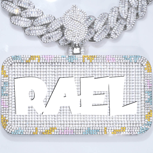 CUSTOM LETTER NECKLACE 3D COLORFUL SQUARE