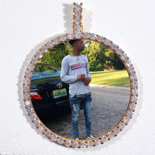 LARGE 3D CIRCLE CUSTOM PICTURE PENDANT