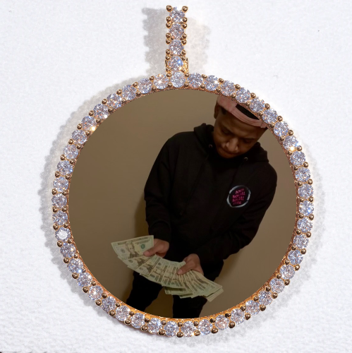 LARGE 3D CIRCLE CUSTOM PICTURE PENDANT