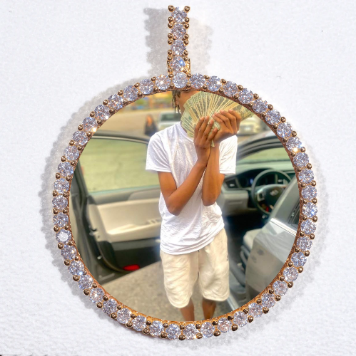 LARGE 3D CIRCLE CUSTOM PICTURE PENDANT