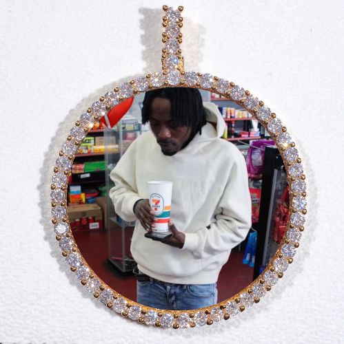 LARGE 3D CIRCLE CUSTOM PICTURE PENDANT