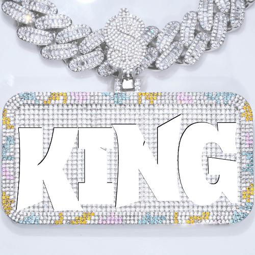 CUSTOM LETTER NECKLACE 3D COLORFUL SQUARE