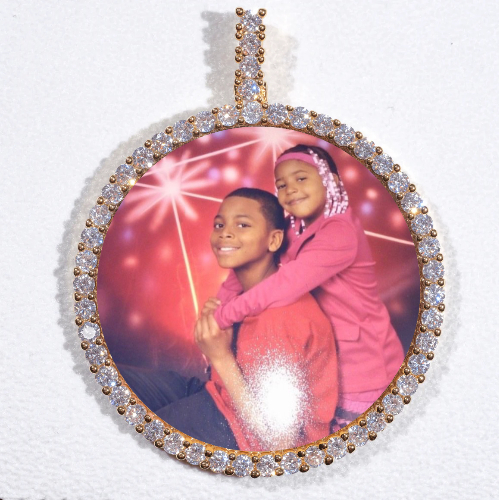LARGE 3D CIRCLE CUSTOM PICTURE PENDANT