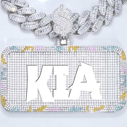CUSTOM LETTER NECKLACE 3D COLORFUL SQUARE