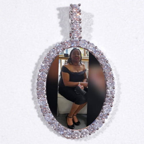 Large 3D Oval Custom Picture Pendant