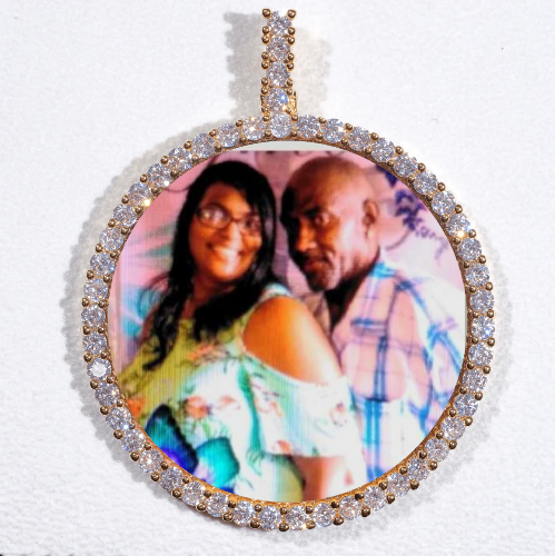 LARGE 3D CIRCLE CUSTOM PICTURE PENDANT