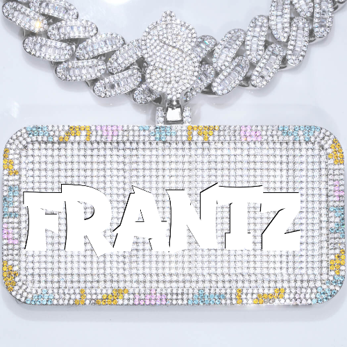 CUSTOM LETTER NECKLACE 3D COLORFUL SQUARE