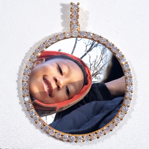 LARGE 3D CIRCLE CUSTOM PICTURE PENDANT