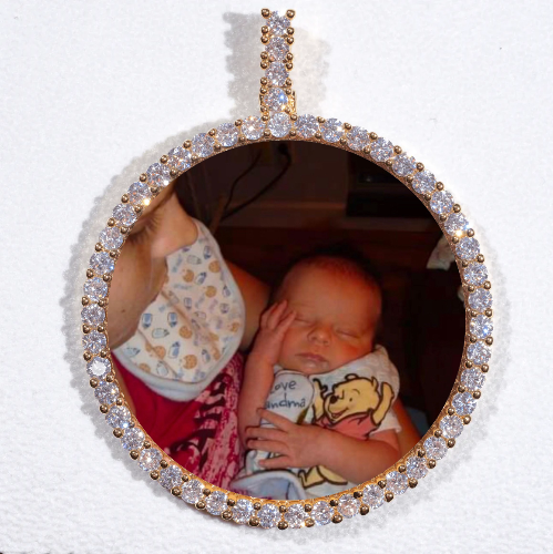 LARGE 3D CIRCLE CUSTOM PICTURE PENDANT