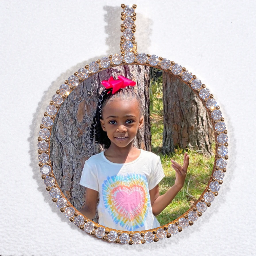 LARGE 3D CIRCLE CUSTOM PICTURE PENDANT