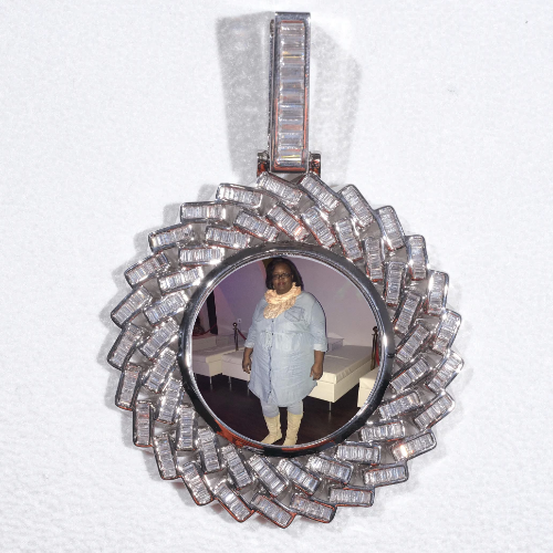 Large 3D Baguette Custom Picture Pendant