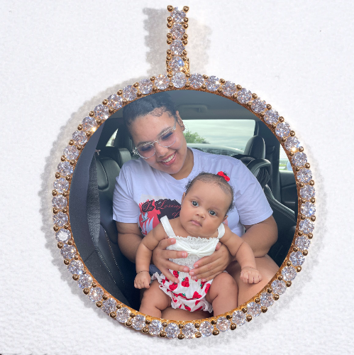 LARGE 3D CIRCLE CUSTOM PICTURE PENDANT