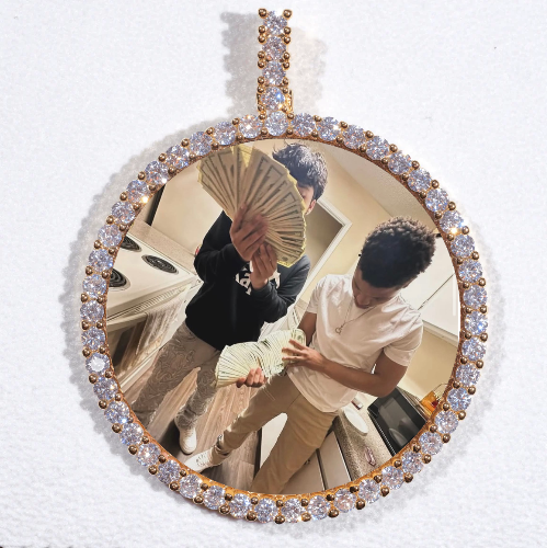 LARGE 3D CIRCLE CUSTOM PICTURE PENDANT