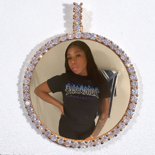 LARGE 3D CIRCLE CUSTOM PICTURE PENDANT