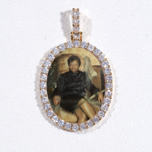 3D Oval Custom Picture Pendant