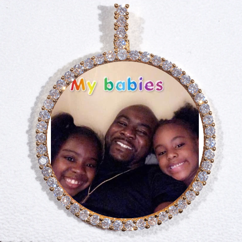 LARGE 3D CIRCLE CUSTOM PICTURE PENDANT