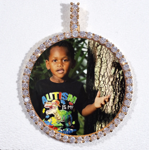 LARGE 3D CIRCLE CUSTOM PICTURE PENDANT