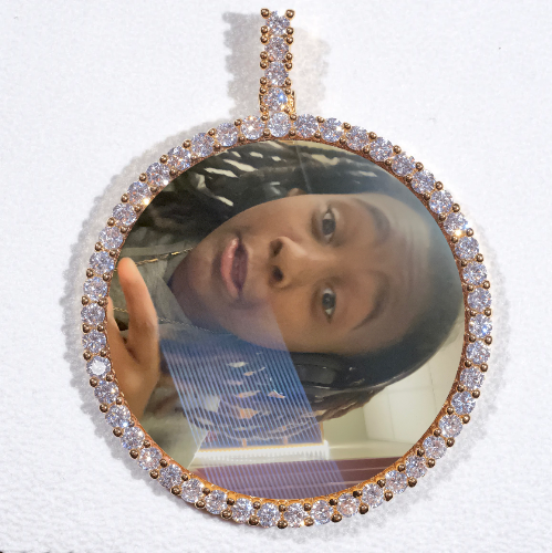 LARGE 3D CIRCLE CUSTOM PICTURE PENDANT