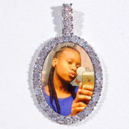 Large 3D Oval Custom Picture Pendant