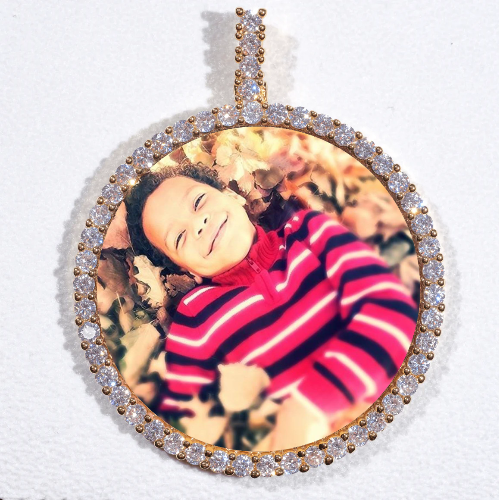 LARGE 3D CIRCLE CUSTOM PICTURE PENDANT