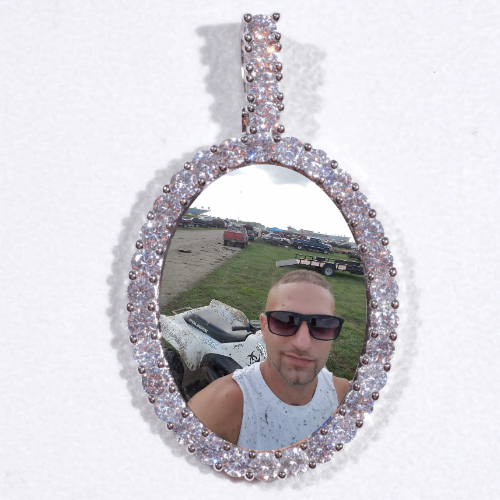 Large 3D Oval Custom Picture Pendant