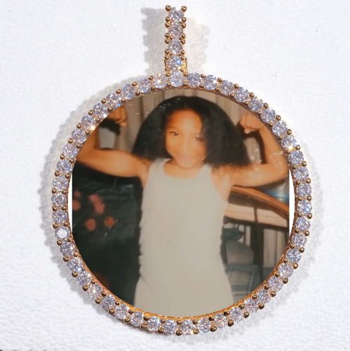 LARGE 3D CIRCLE CUSTOM PICTURE PENDANT