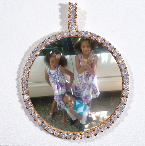 LARGE 3D CIRCLE CUSTOM PICTURE PENDANT