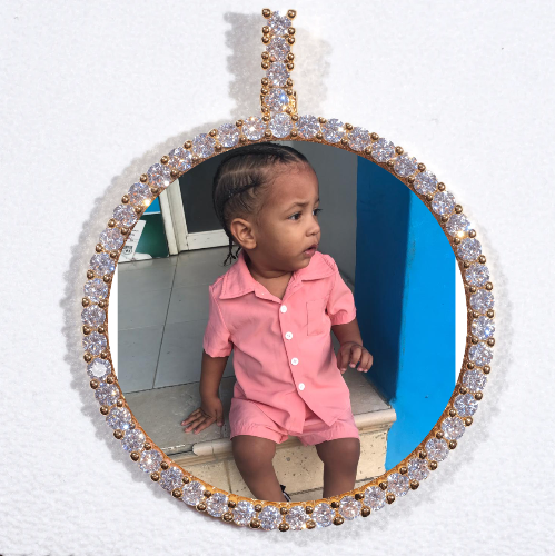 LARGE 3D CIRCLE CUSTOM PICTURE PENDANT