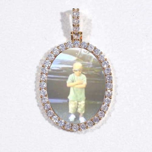 3D Oval Custom Picture Pendant