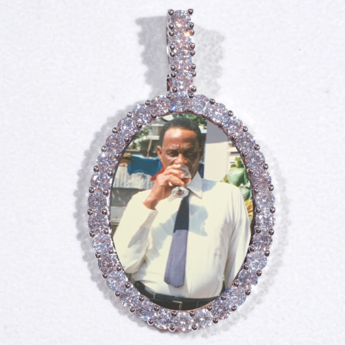 Large 3D Oval Custom Picture Pendant