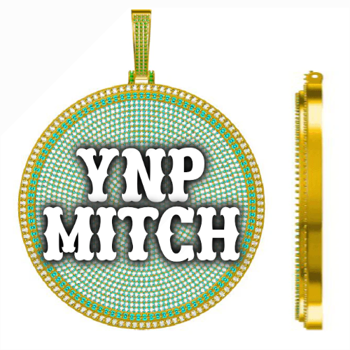 CUSTOM LETTER NECKLACE 3D BIG DISC