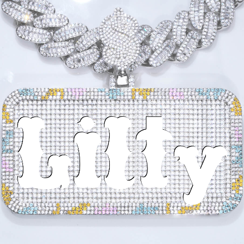 CUSTOM LETTER NECKLACE 3D COLORFUL SQUARE