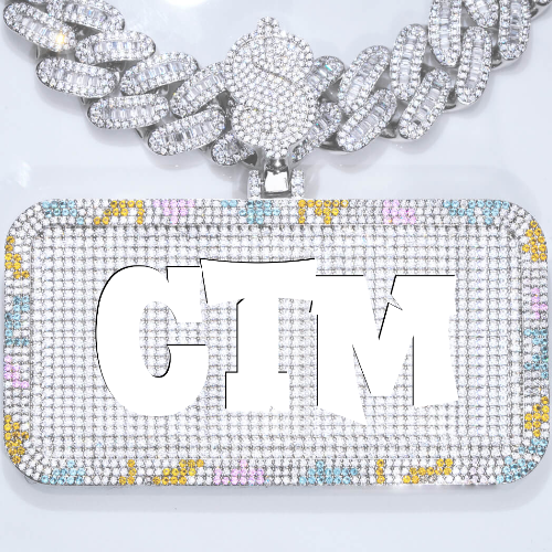 CUSTOM LETTER NECKLACE 3D COLORFUL SQUARE