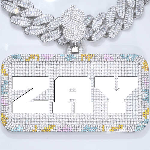 CUSTOM LETTER NECKLACE 3D COLORFUL SQUARE