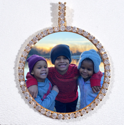 LARGE 3D CIRCLE CUSTOM PICTURE PENDANT