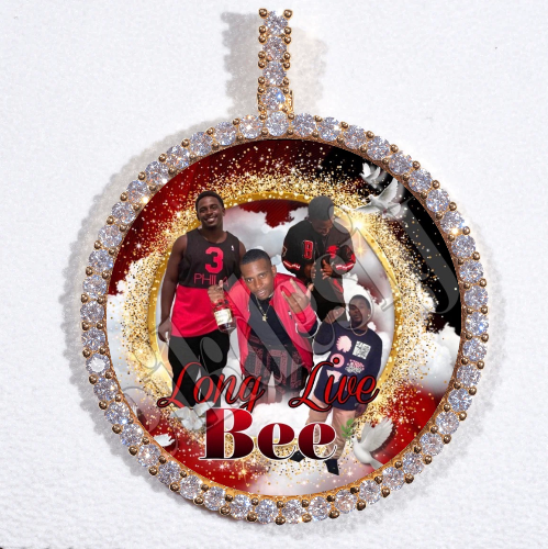 LARGE 3D CIRCLE CUSTOM PICTURE PENDANT