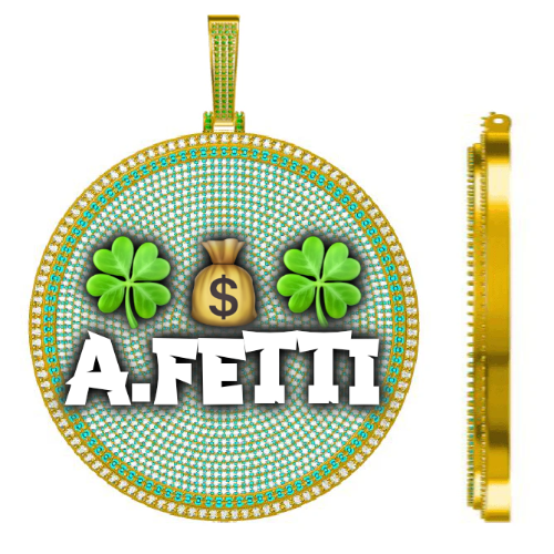 CUSTOM LETTER NECKLACE 3D BIG DISC